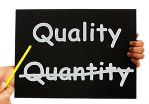 Pointing To Quality Not Quantity Words On Board