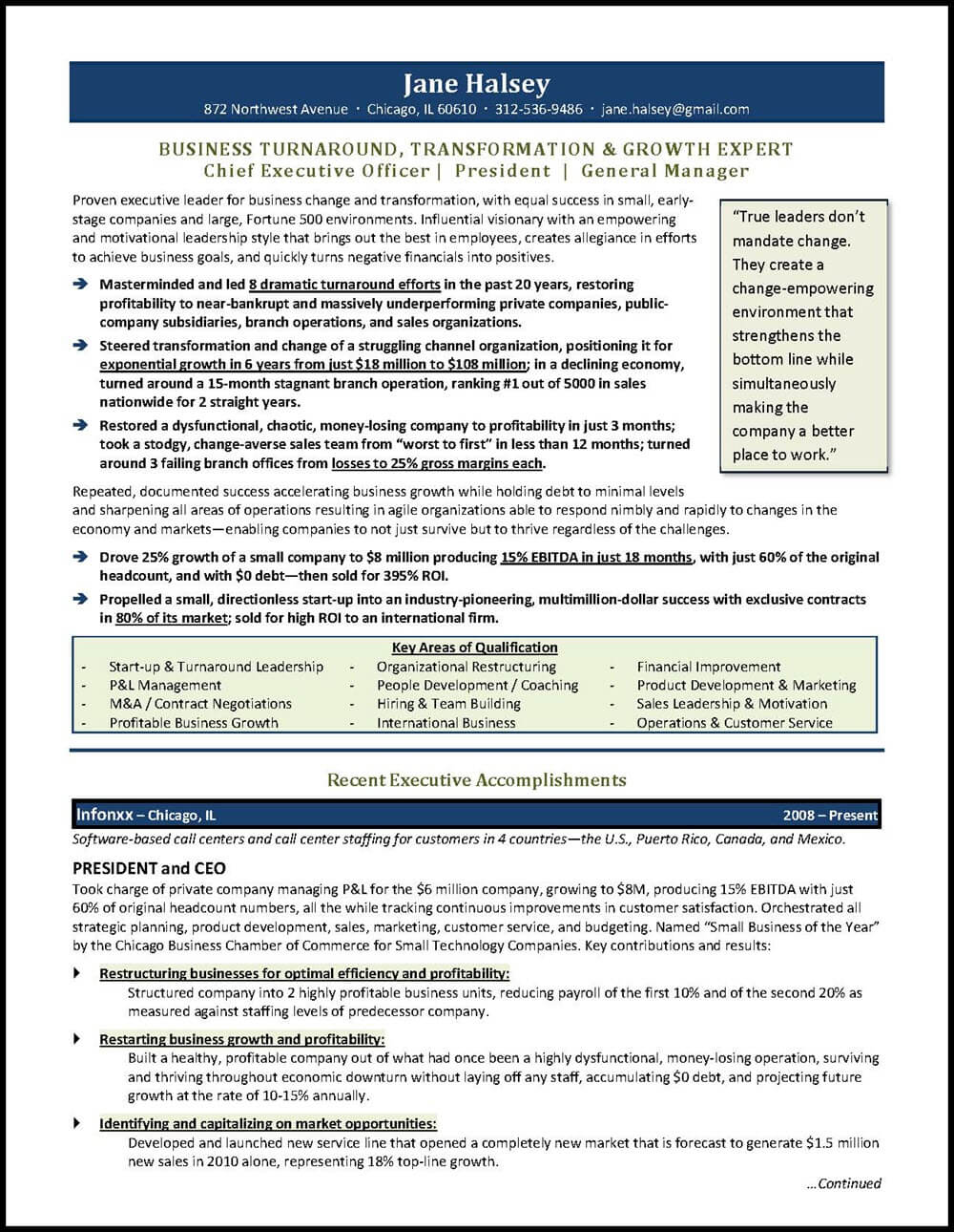 resume examples general manager