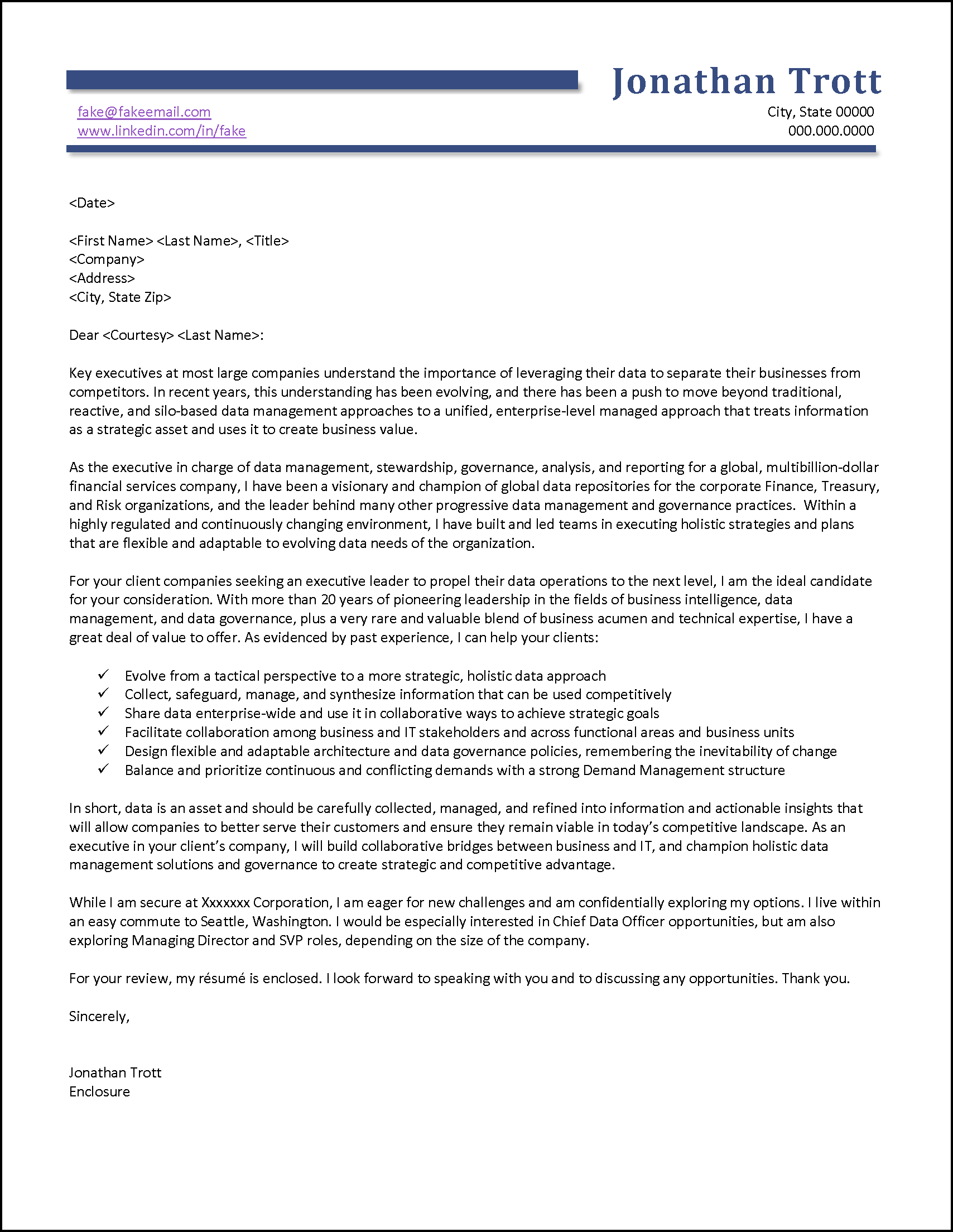 cover letter for general recruiter