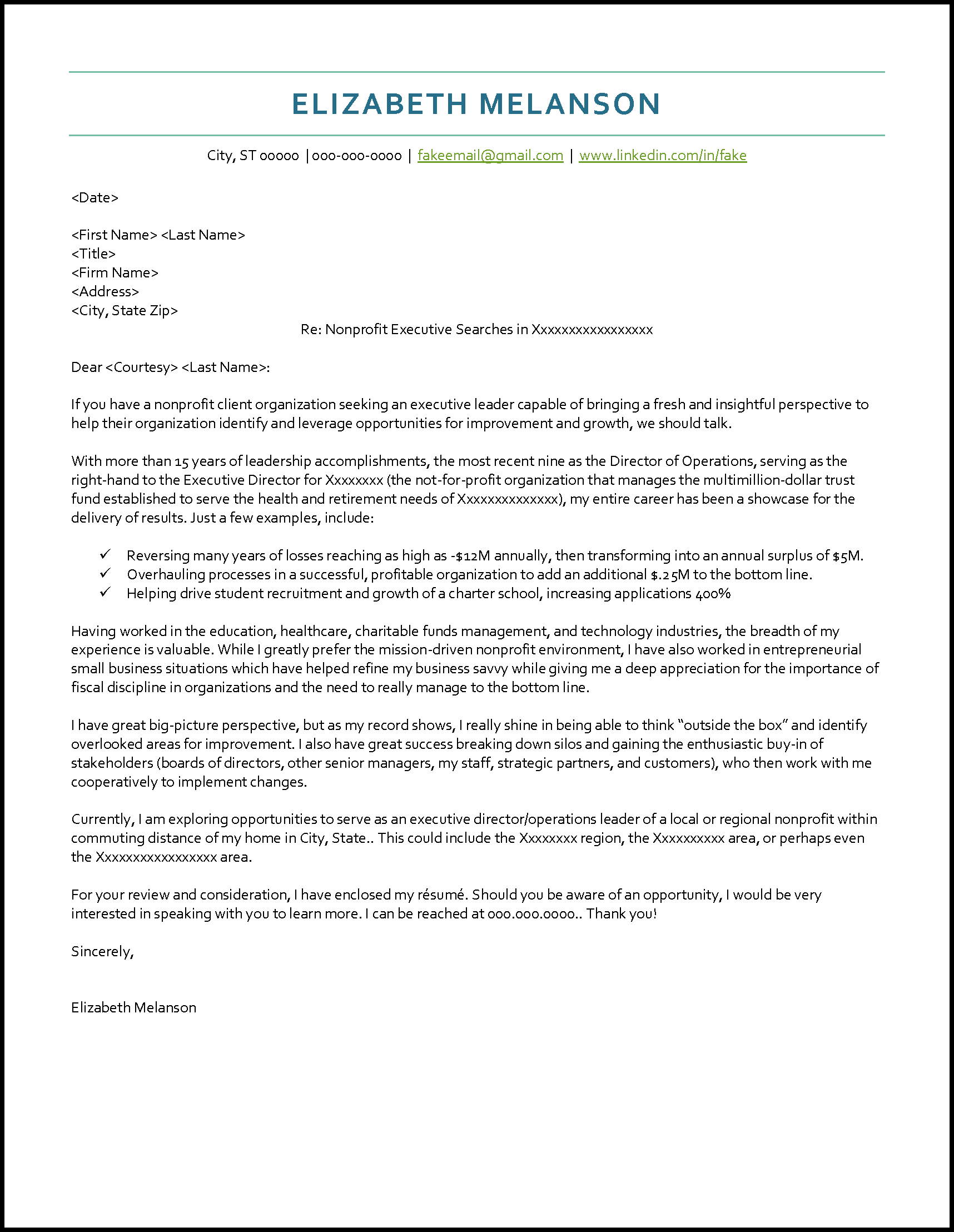 example of a cover letter for a recruiter job