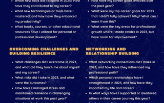 23 Professional Growth Questions Infographic
