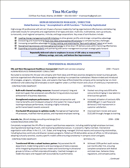 Example Resume with Achievements 3