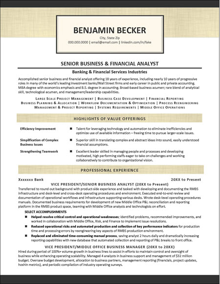 Example Resume with Qualitative Achievements 1